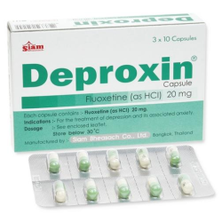 FLUOXETINE CAP 20 MG 100 UNITS DEPROXIN SIAM BHAESAJ CO