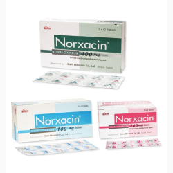 NORFLOXACIN FILM-COAT TB 400 MG 10x10 UNITS NORXACIN SIAM BHAESAJ CO
