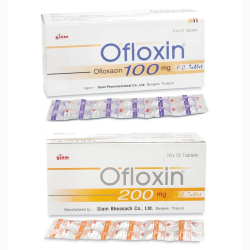 OFLOXACIN FILM-COAT TB 200 MG 10x10 UNITS OFLOXIN SIAM BHAESAJ CO